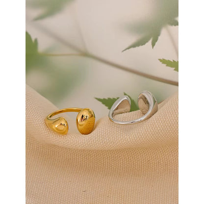 18K Gold Plated Waterproof Stainless Steel Adjustable Ring