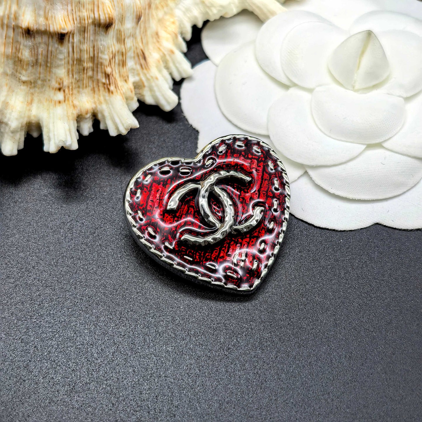 High Quality C.C Heart Brooch pin
