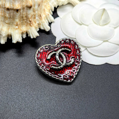 High Quality C.C Heart Brooch pin