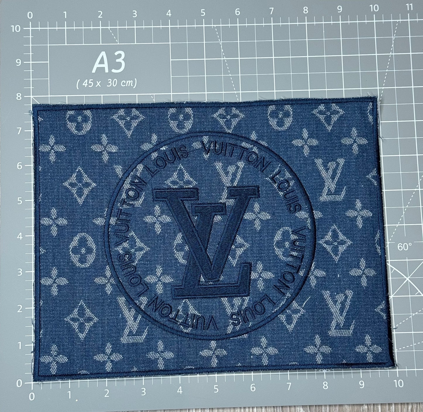 XL denim square patch
