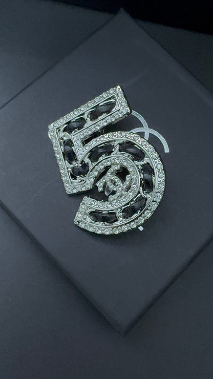 Luxury C.C No. 5 Silver Brooch pin