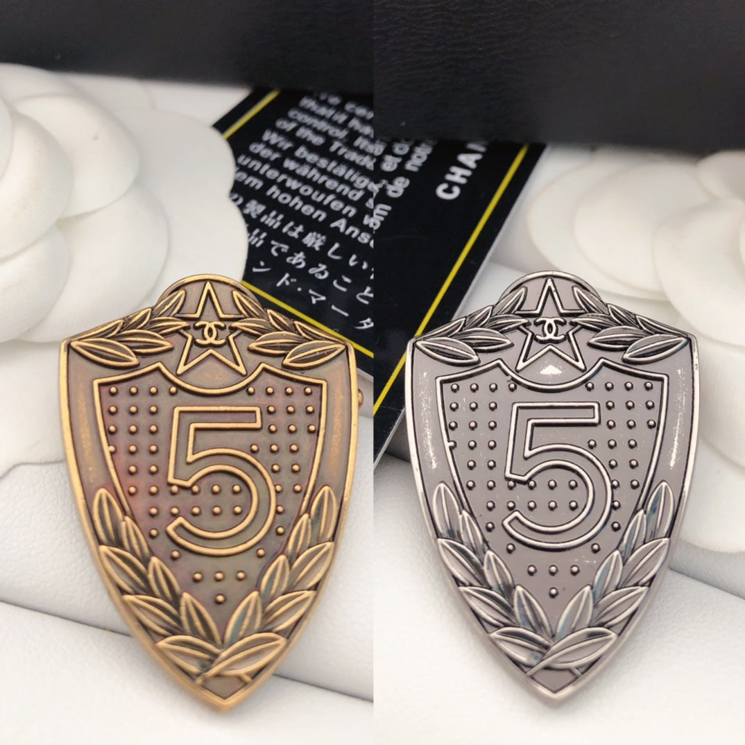 Top quality C.C Shield Brooch pin