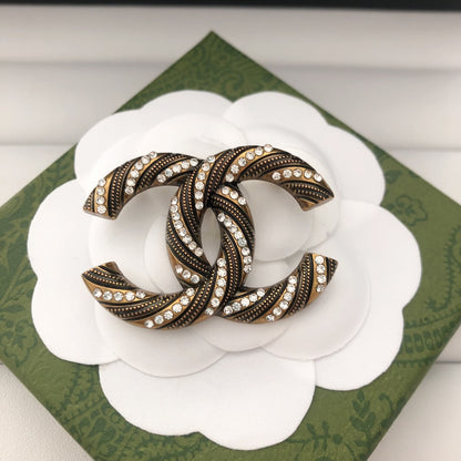 Luxury C.C Brass Brooch pin