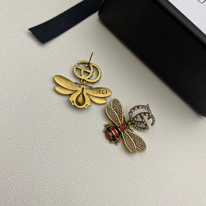 High-End Steel G.G Queen bee Earrings