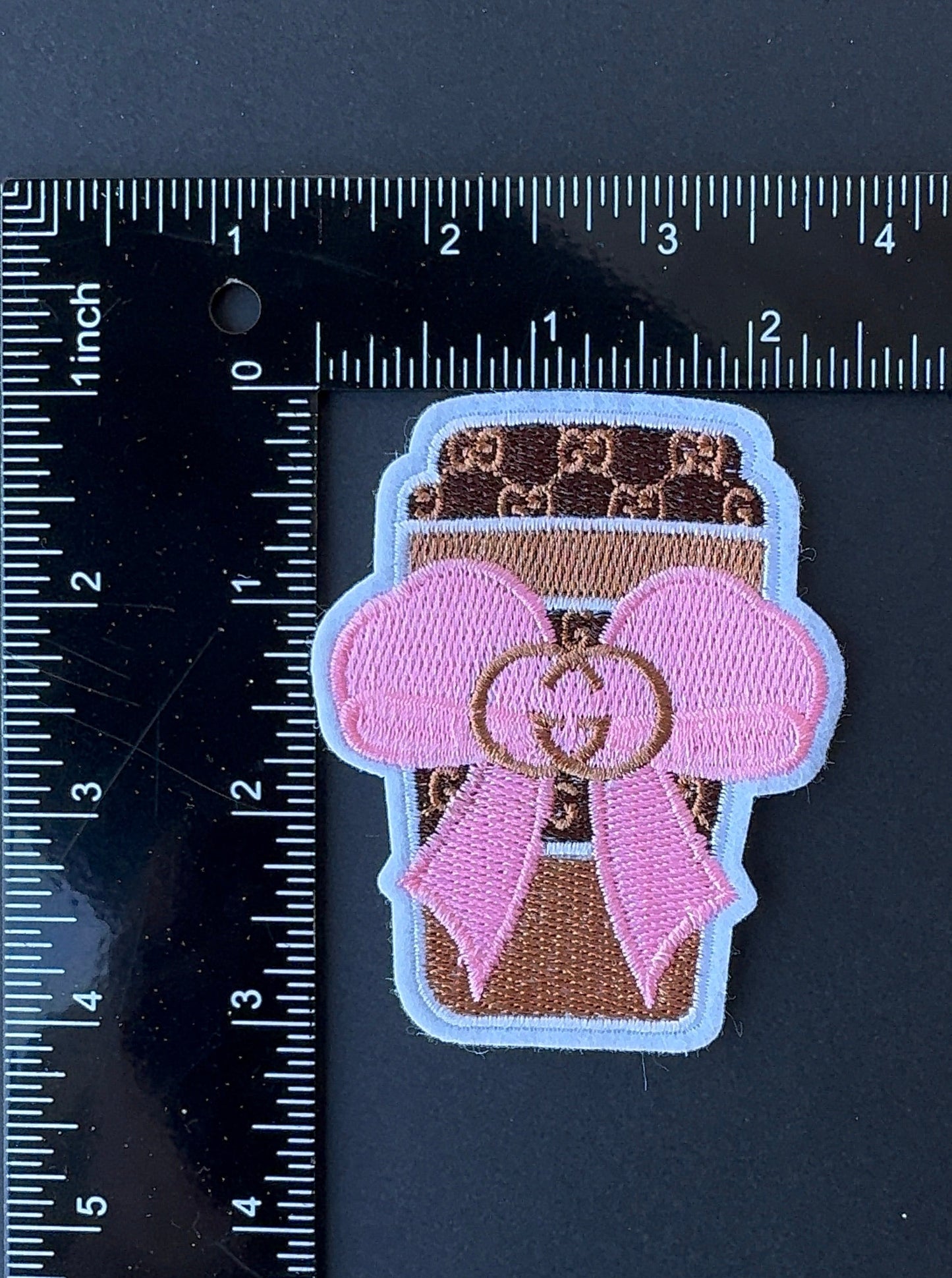 G.G brown coffee cup patch