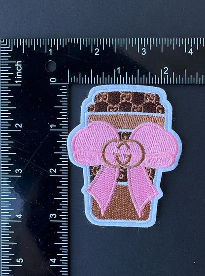 G.G brown coffee cup patch