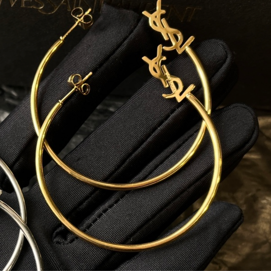 High Quality Luxury Hoop Women's Earrings - Gold