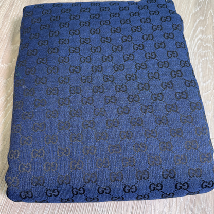 GG Designer Inspired Jacquard Fabric - Blue G03