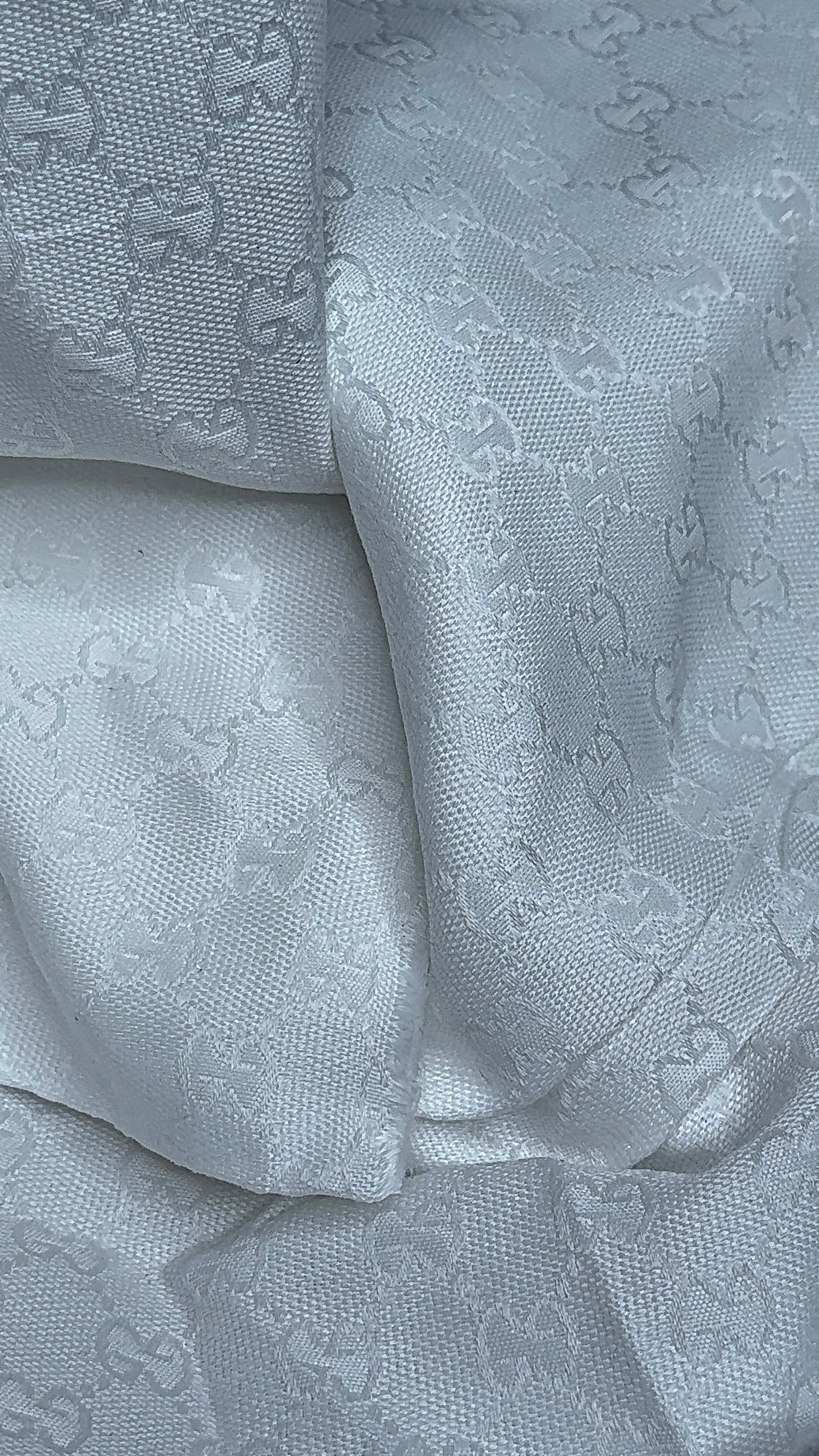 White G.G Jacquard Fabric