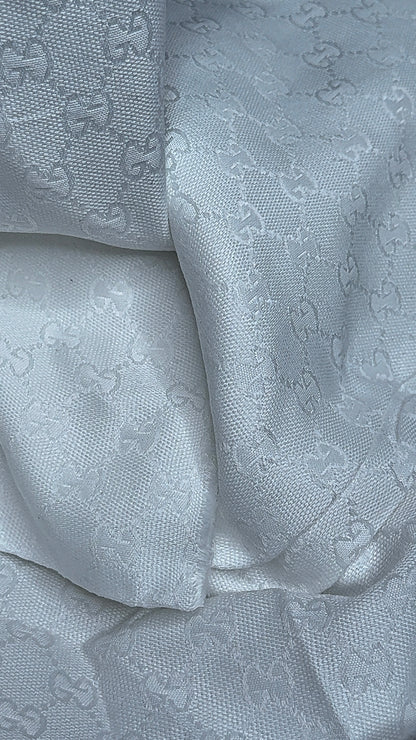 White G.G Jacquard Fabric