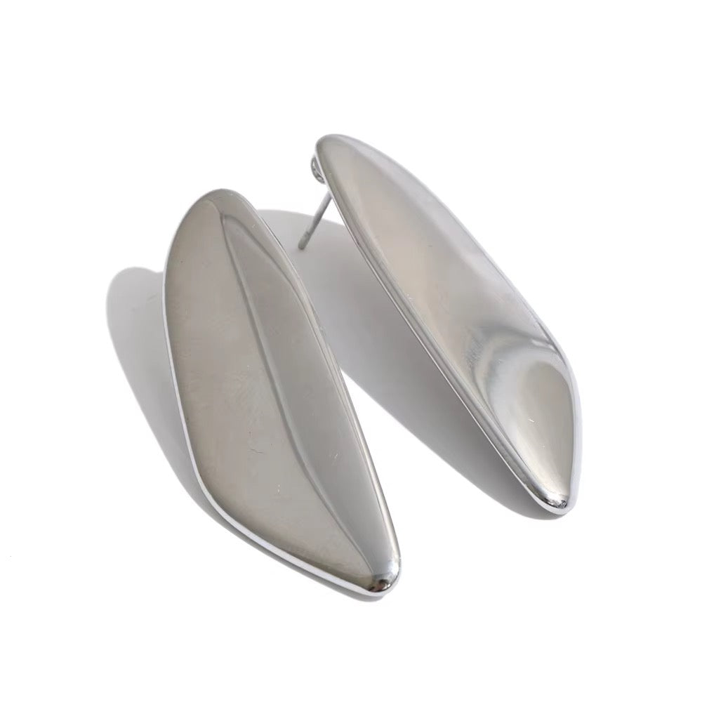 18K Gold Plated Waterproof Fluid Leaf Drop Stainless Steel Irregular Geo statement Earrings