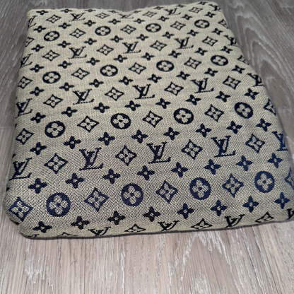 L02 Jacquard Monogram Fabric - Mixed Tone Blue