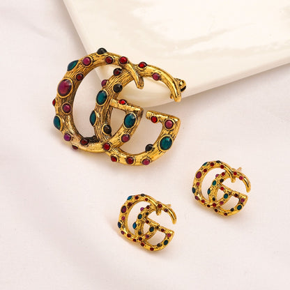 High-End Brass G.G Earrings