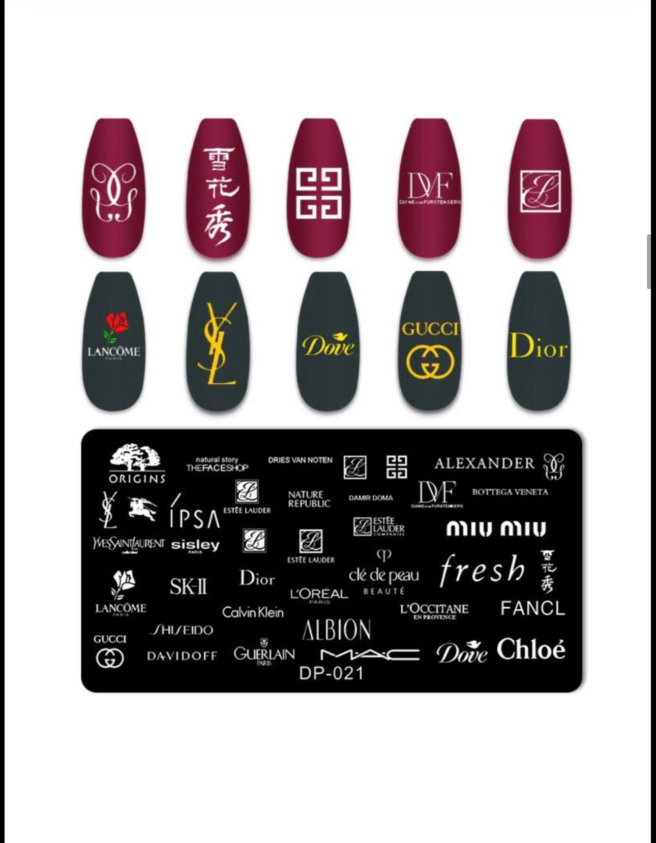 Luxury Fashion-Inspired Nail Stamping Plate – Model 001 - 045