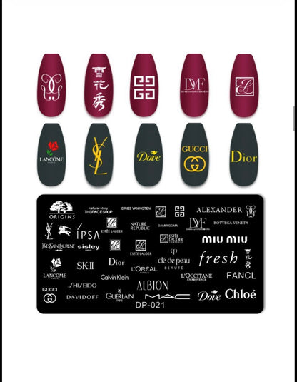 Luxury Fashion-Inspired Nail Stamping Plate – Model 001 - 045