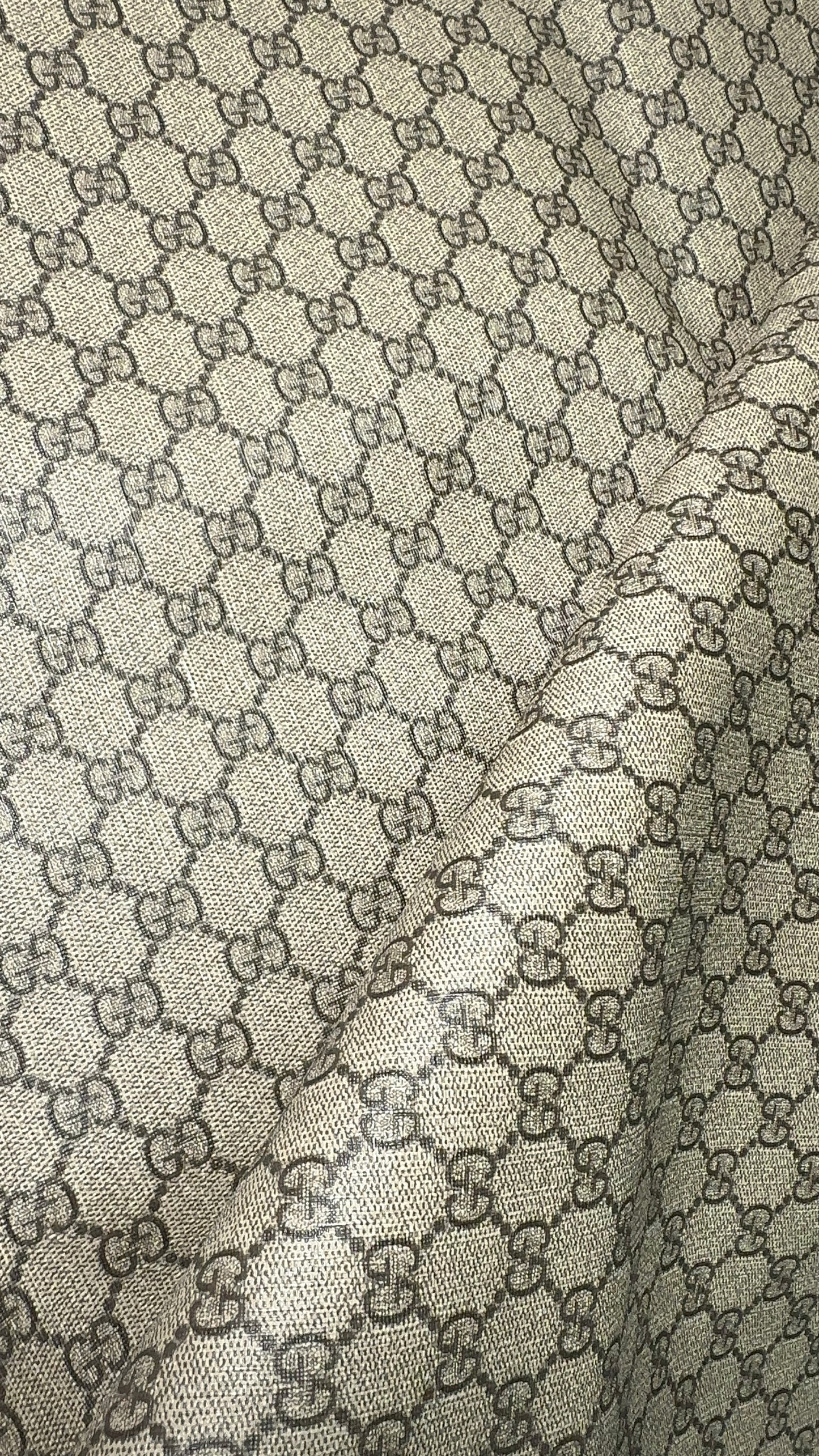 Luxury Gucci Monogram Faux Leather Fabric – Designer-Inspired Finish