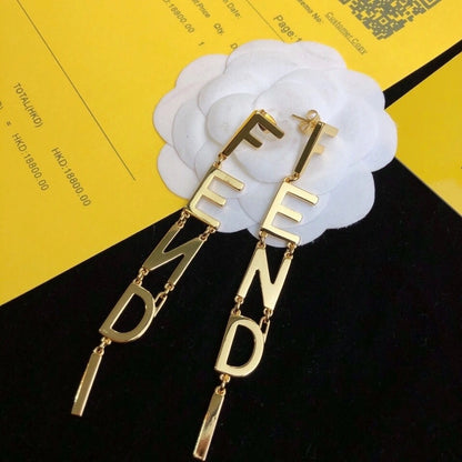 Titanium steel F.F Drop Earrings