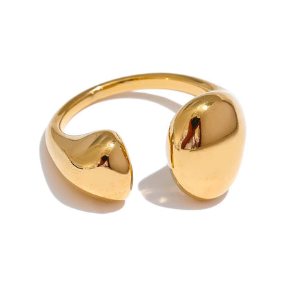 18K Gold Plated Waterproof Stainless Steel Adjustable Ring