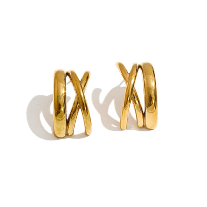 18K Gold Plated Vintage Aesthetic Resin Stainless Steel Earrings (Copy)