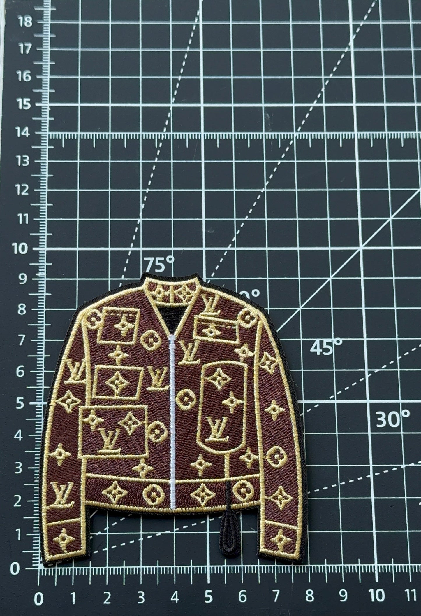 L Brown Jacket Embroidery Patch