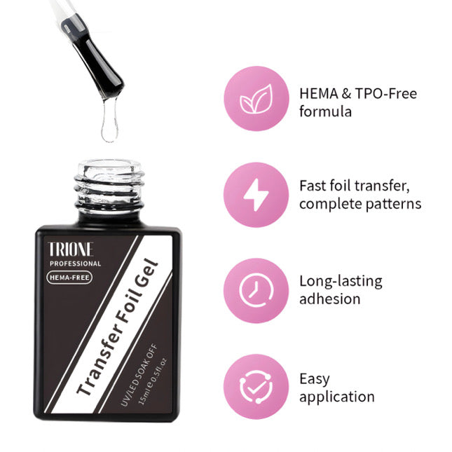 HEMA-Free Nail Transfer Foil Gel – Long-Lasting Foil Adhesive | 15ml