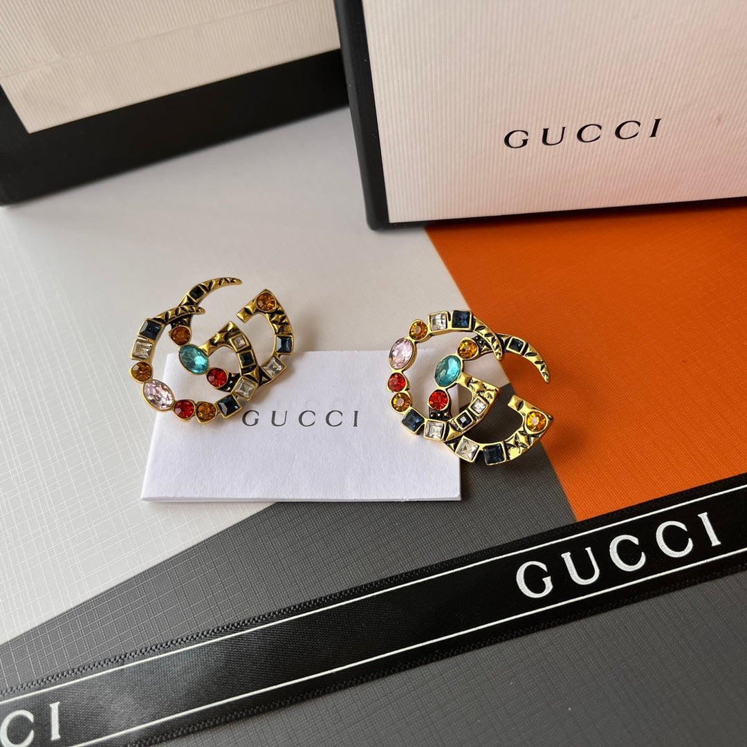 High-End G.G Colored Gem Earrings