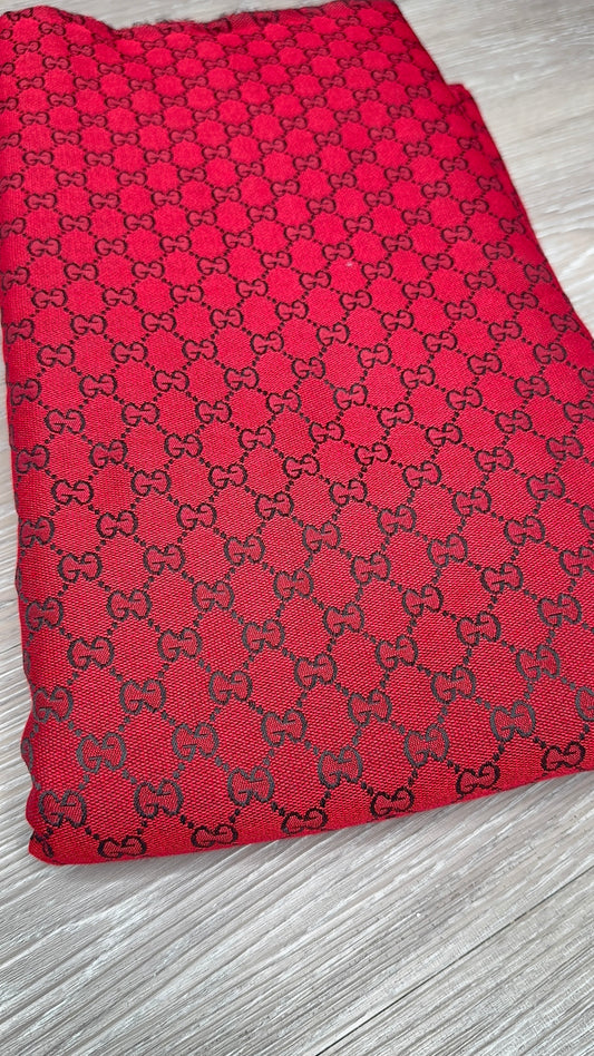 Red G.G Jacquard Fabric