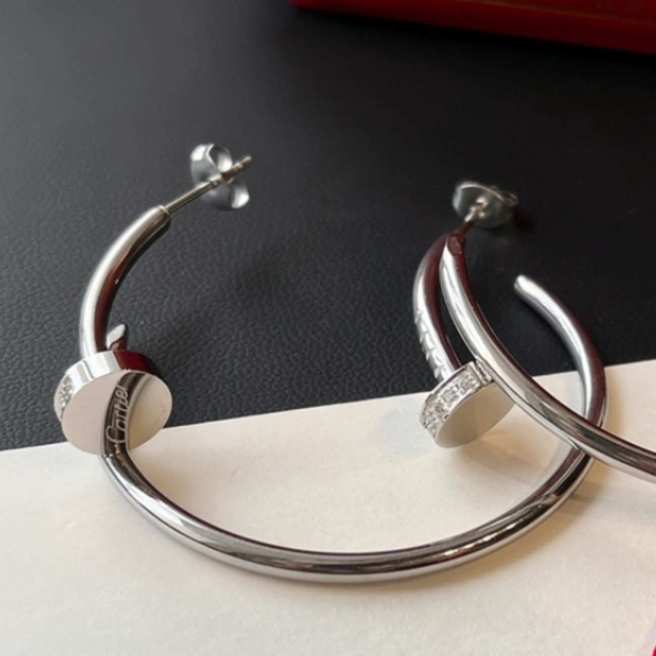 High Quality Luxury Hoop Women's Earrings - Silver