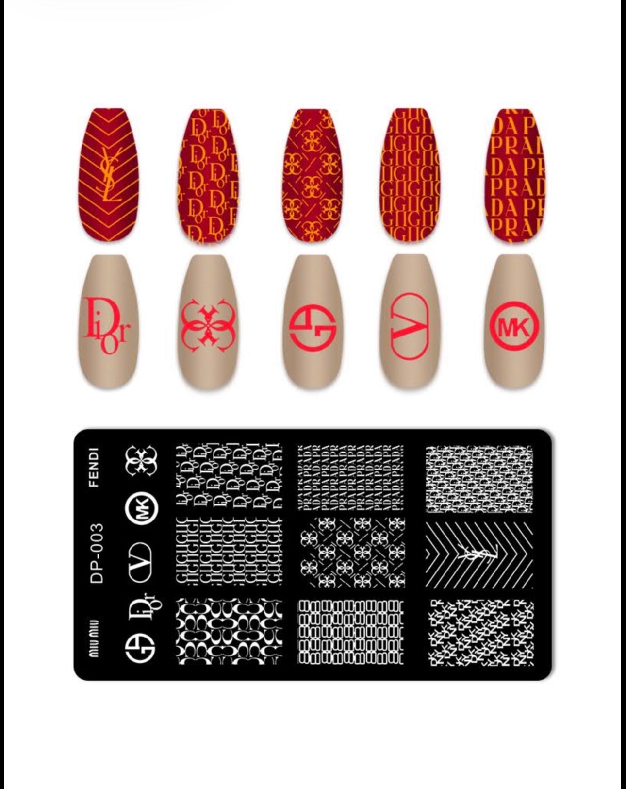 Luxury Fashion-Inspired Nail Stamping Plate – Model 001 - 045