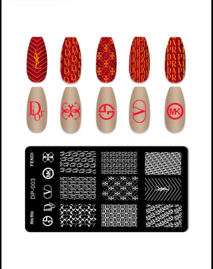 Luxury Fashion-Inspired Nail Stamping Plate – Model 001 - 045