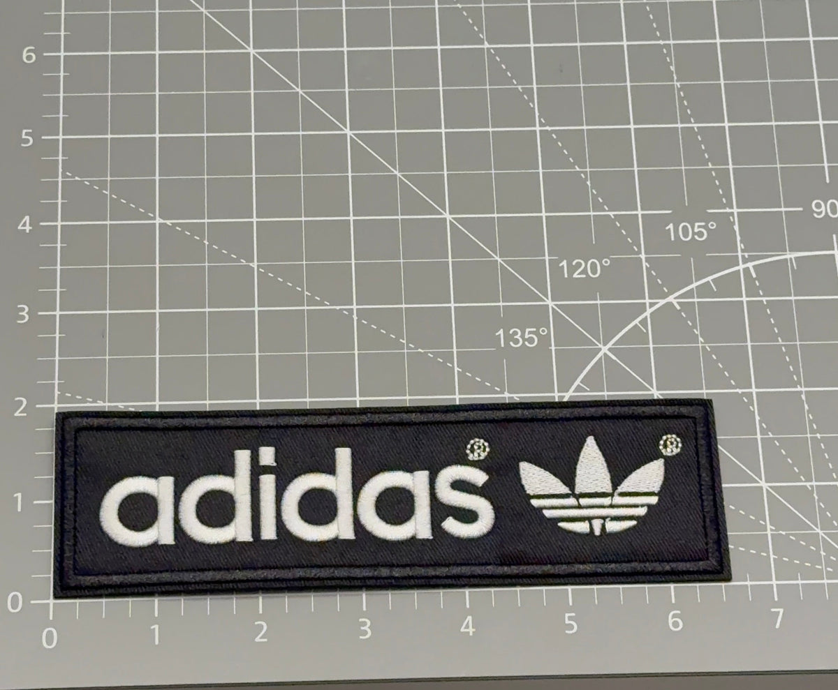 Black and White Adidas iron on patch