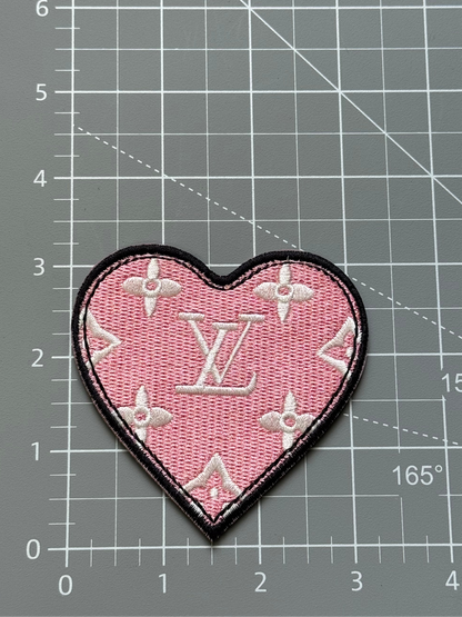 Pink Heart C.C Iron - on Patch