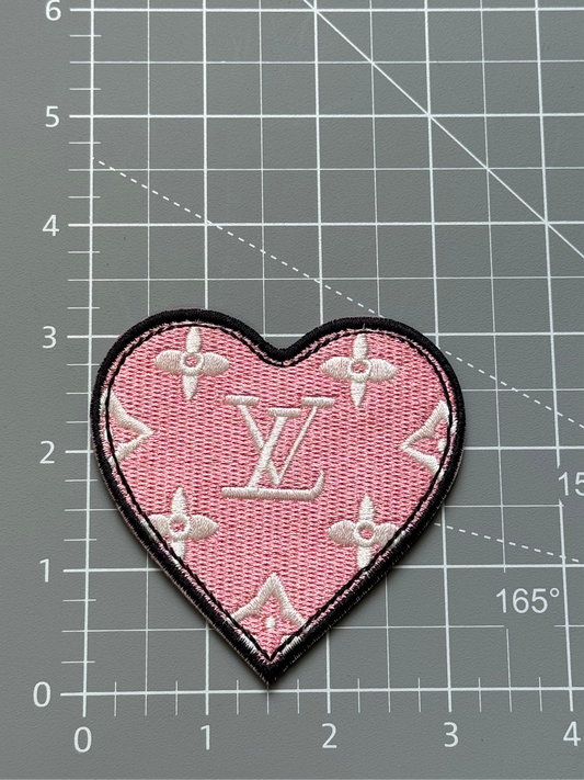 Pink Heart C.C Iron - on Patch