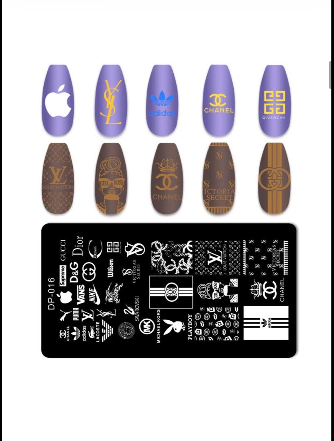 Luxury Fashion-Inspired Nail Stamping Plate – Model 001 - 045
