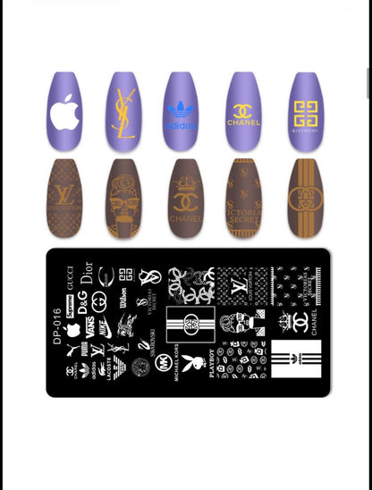 Luxury Fashion-Inspired Nail Stamping Plate – Model 001 - 045