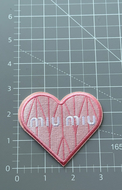 Miu pink heart iron-on patch