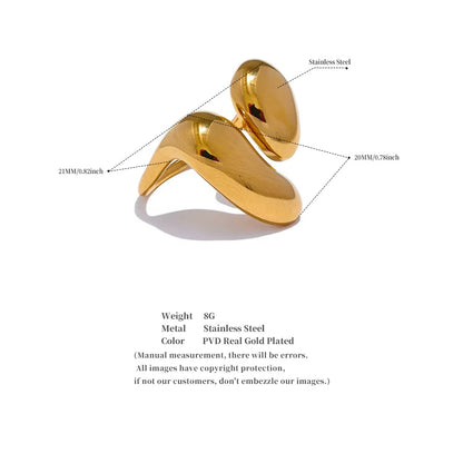 18K Gold Plated Metal Casting Stainless Steel Water Resistant Ring
