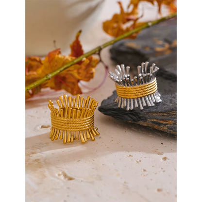 18K Gold Plated Waterproof Stainless Steel Ring