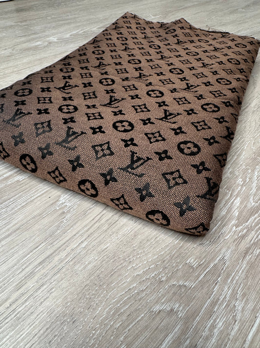 Coffee brown jacquard fabric