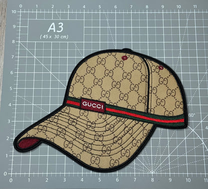 XL Leather fabric G.G Baseball Hat Patch