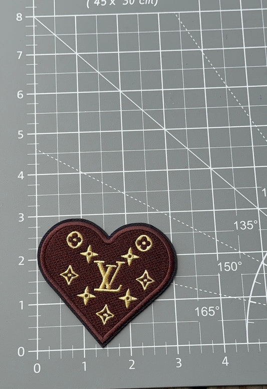 Brown L Heart Patch
