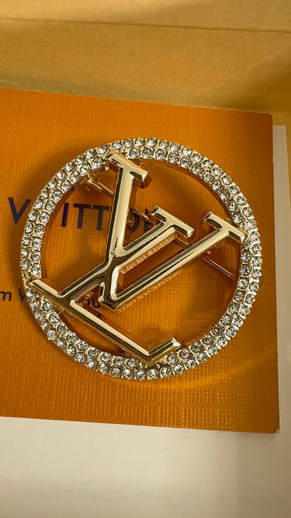 Crystal L V Brooch Pin