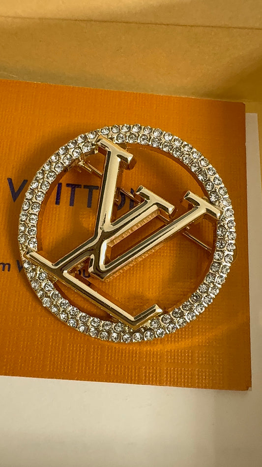 Crystal L V Brooch Pin
