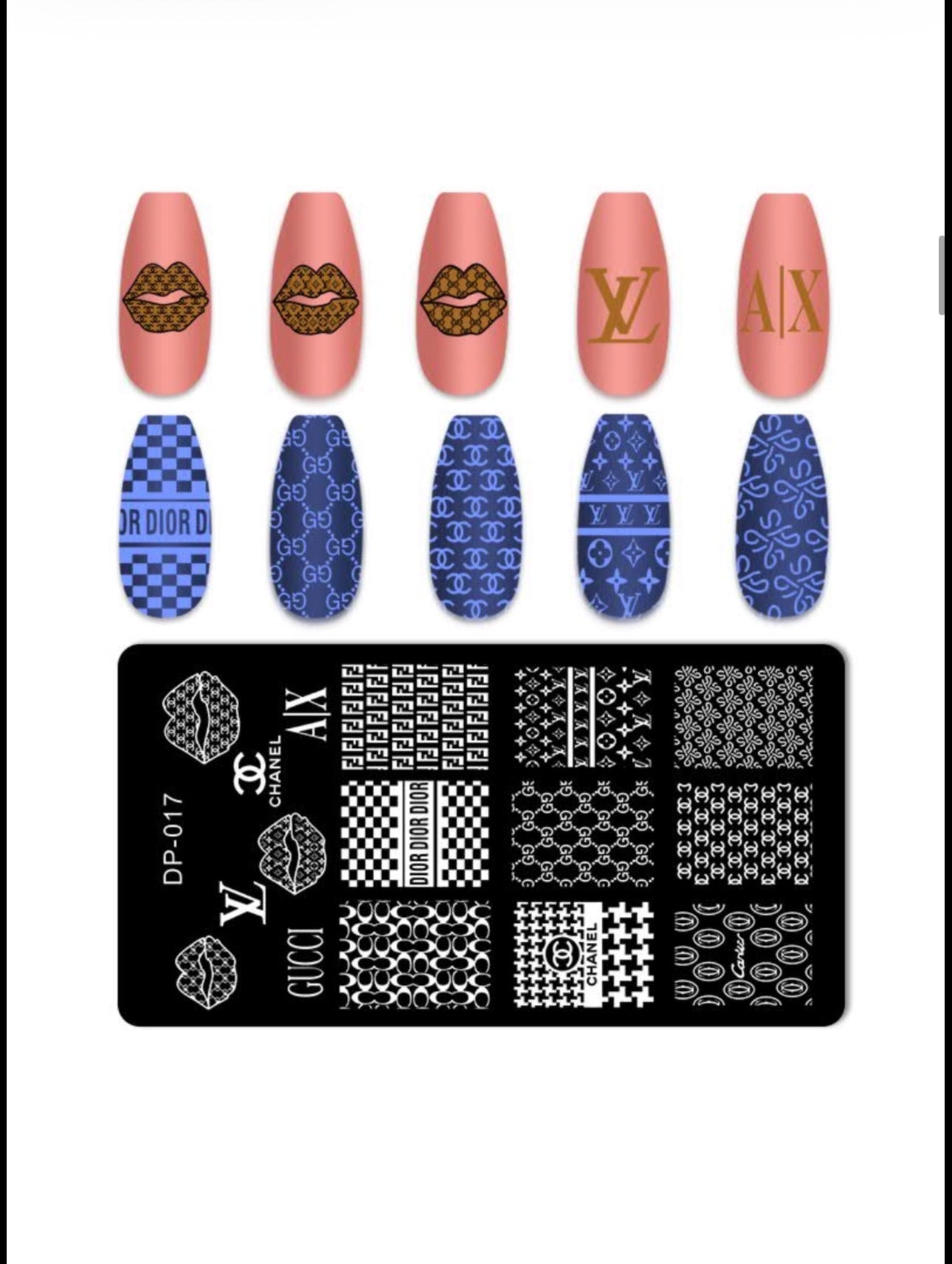 Luxury Fashion-Inspired Nail Stamping Plate – Model 001 - 045
