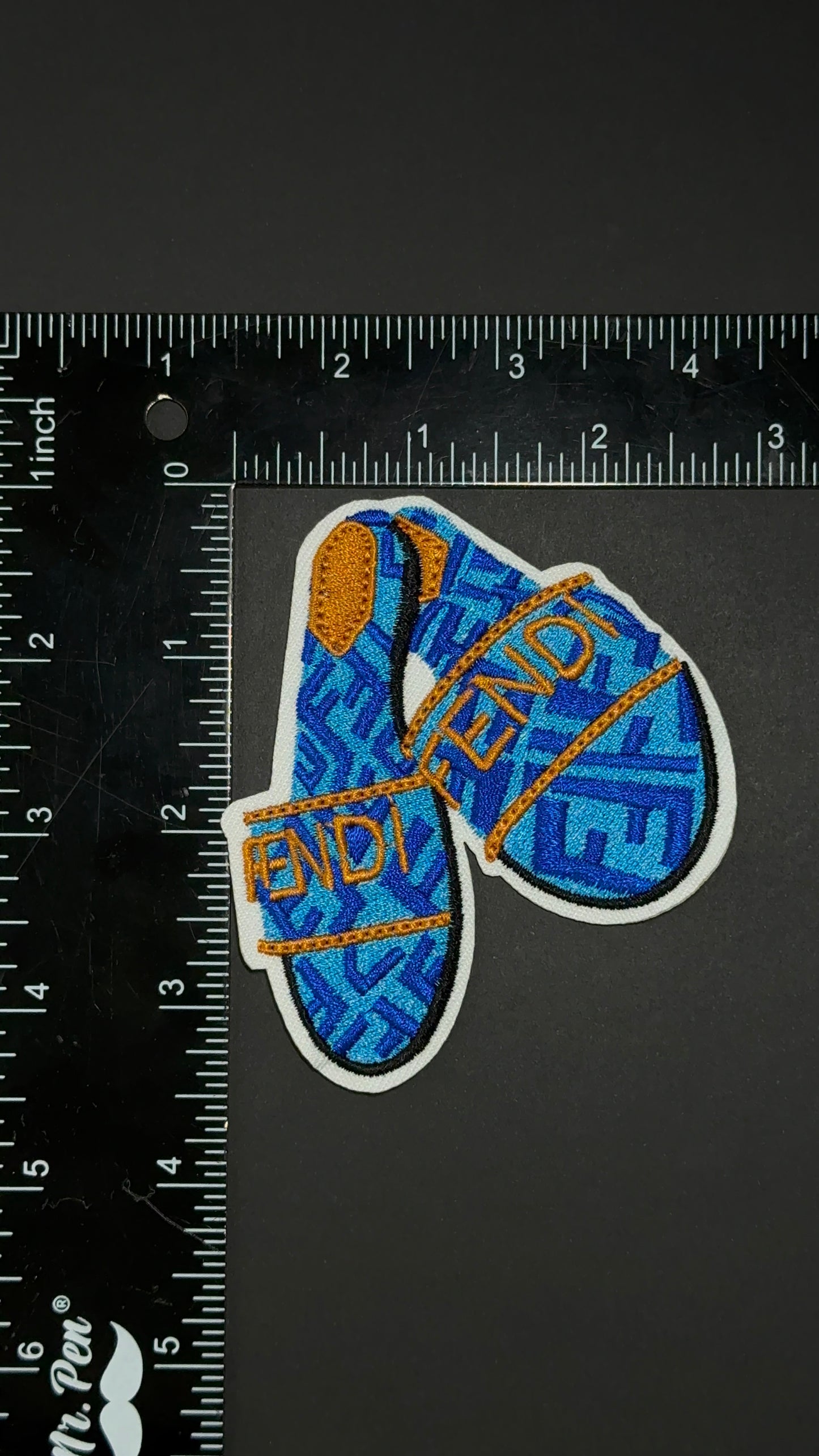 Fendi slides Iron-on embroidery Patch