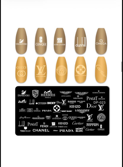 Luxury Fashion-Inspired Nail Stamping Plate – Model 001 - 045