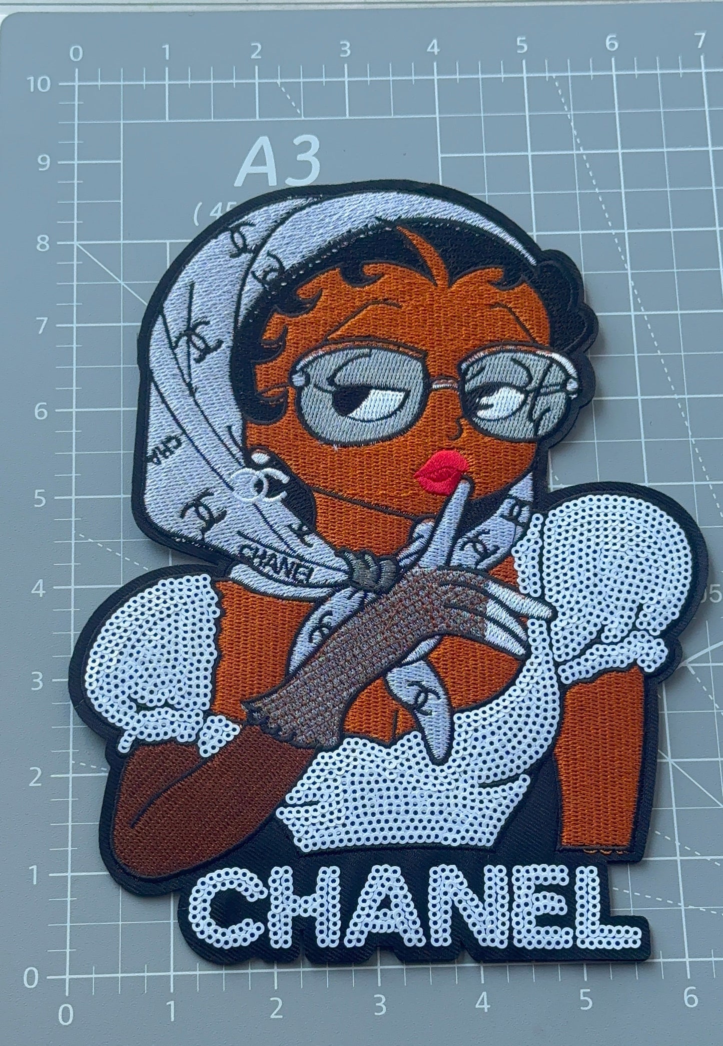 XL Iron on Chanel Patch -