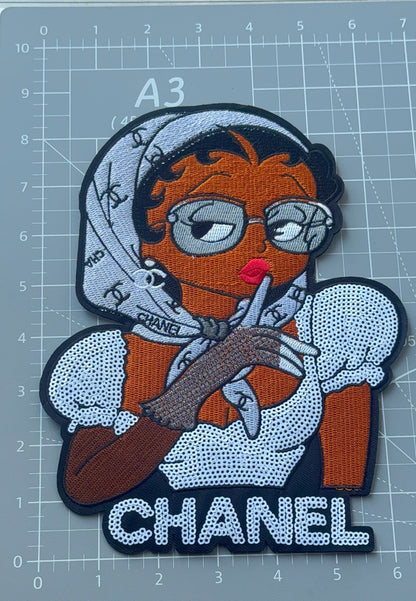 XL Iron on Chanel Patch -