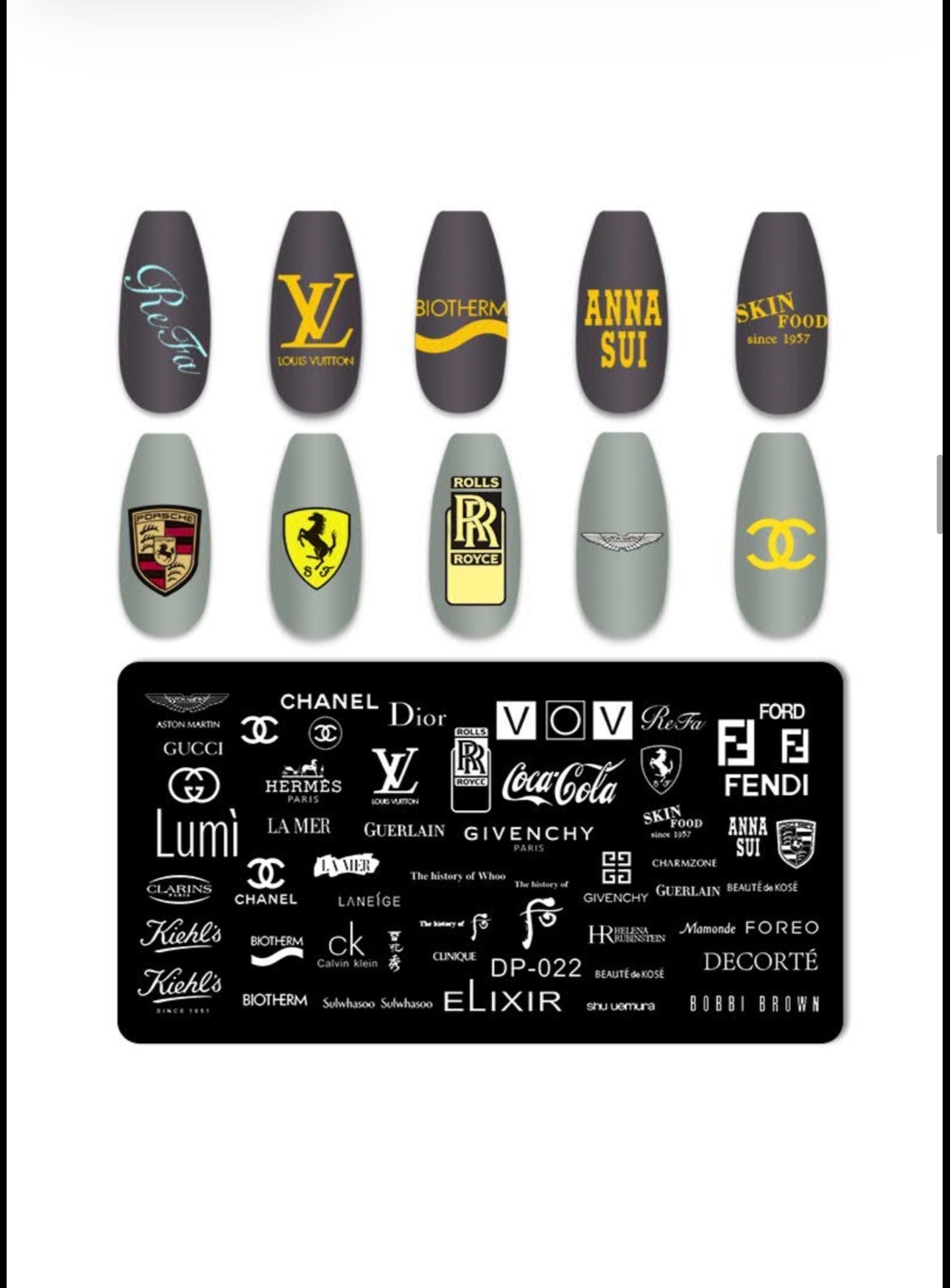 Luxury Fashion-Inspired Nail Stamping Plate – Model 001 - 045