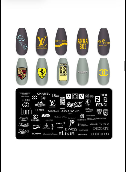 Luxury Fashion-Inspired Nail Stamping Plate – Model 001 - 045